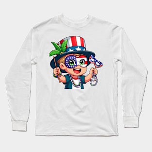 A Whimsical Tribute to American Culture in Cartoon Style T-Shirt Long Sleeve T-Shirt